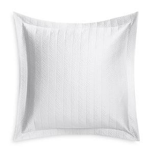 Matouk White Netto Egyptian Cotton Quilted Euro Sham 27" x 27" - Picture 1 of 3